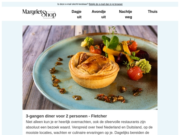 Geniet van de lekkerste gerechten tijdens een 3-gangen diner