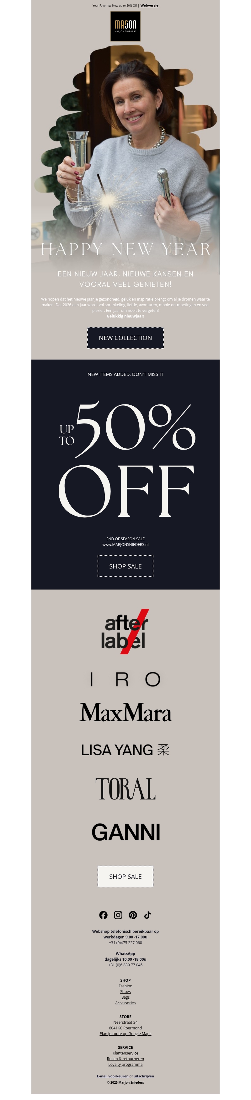 Happy New Year! Now up to 50% Off Sale! Happy New Year! Now up to 50% Off Sale!