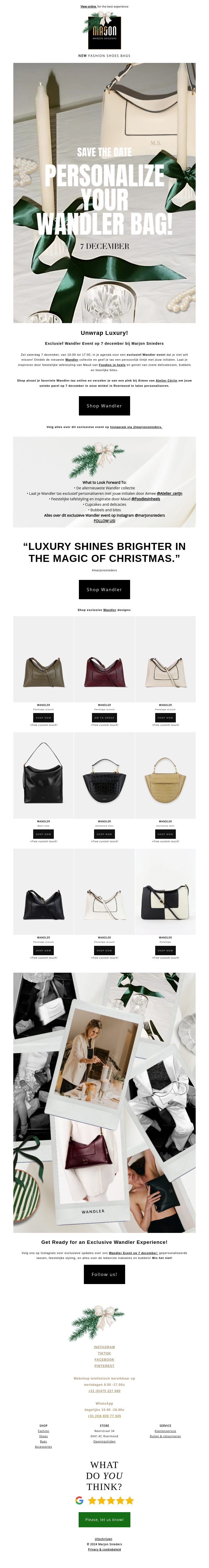 Exclusive! Personaliseer je Wandler tas! - 7 december, Neerstraat 34 Roermond Exclusive! Personaliseer je Wandler tas! - 7 december, Neerstraat 34 Roermond