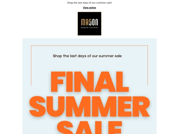 Final Summer Sale -50%