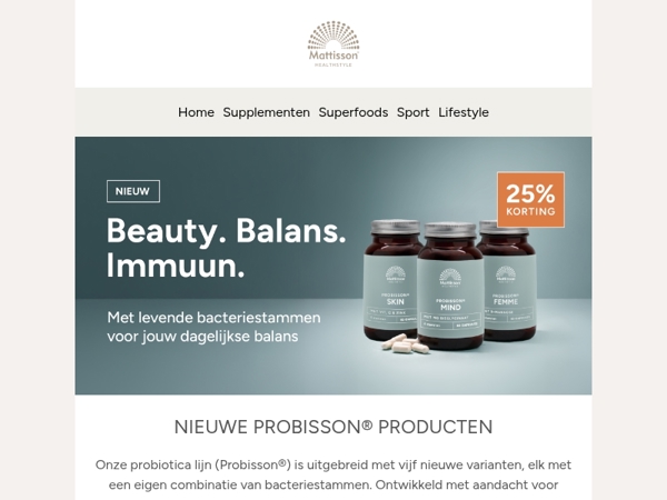 Onze nieuwe probiotica varianten - nu 25% korting 💚