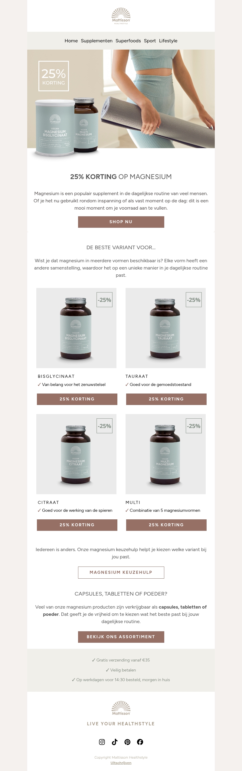 Nu 25% korting op magnesium Nu 25% korting op magnesium