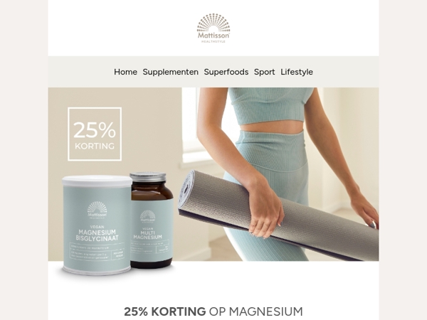 Nu 25% korting op magnesium