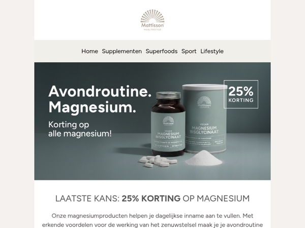 Laatste kans: 25% korting op magnesium