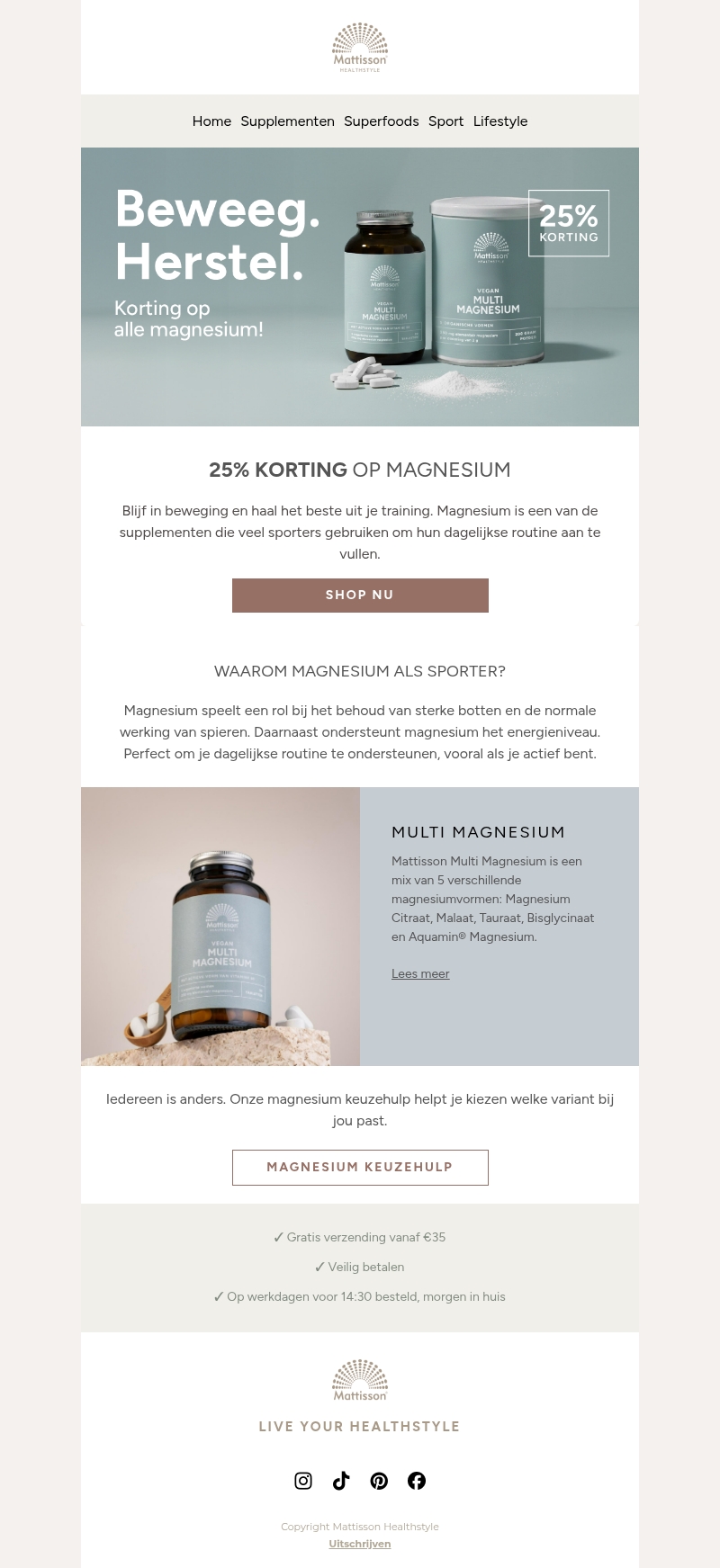 Nu 25% korting op magnesium Nu 25% korting op magnesium