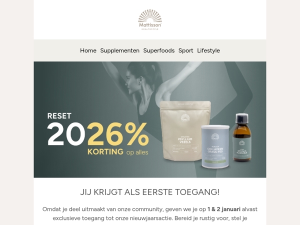 26% korting: jij krijgt als eerste toegang 💚