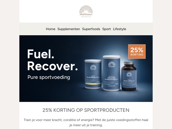 25% korting op sportproducten – haal meer uit je training 💪