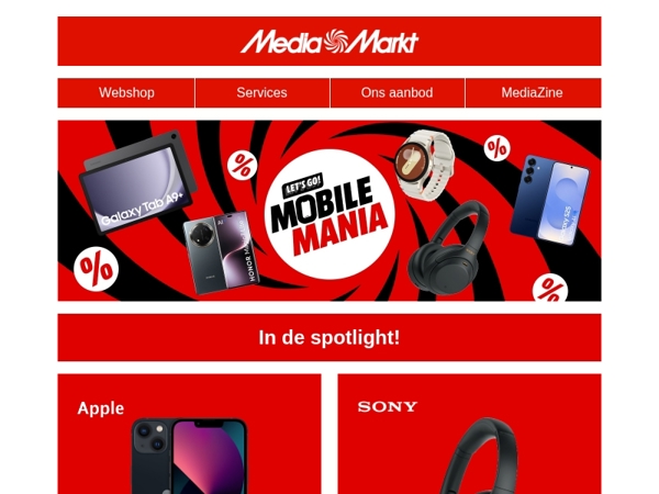 Mobile Mania: Scherpe prijzen op smartphones & meer