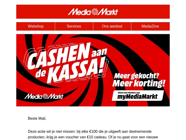 Shoptotaal van €100? Dan krijg je €10 cadeau