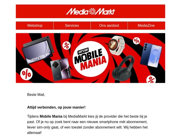 Altijd verbonden? Jij kiest hoe met Mobile Mania