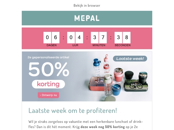 Deze week nog 50% korting op je 2e gepersonaliseerde product!