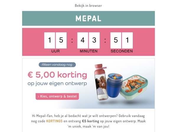 Laatste kans: €5 korting op jouw eigen ontwerp