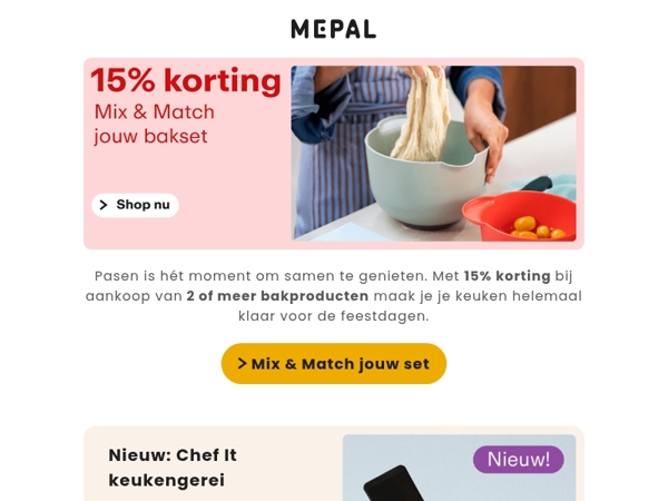 Mix & Match jouw bakset voor 15% korting
