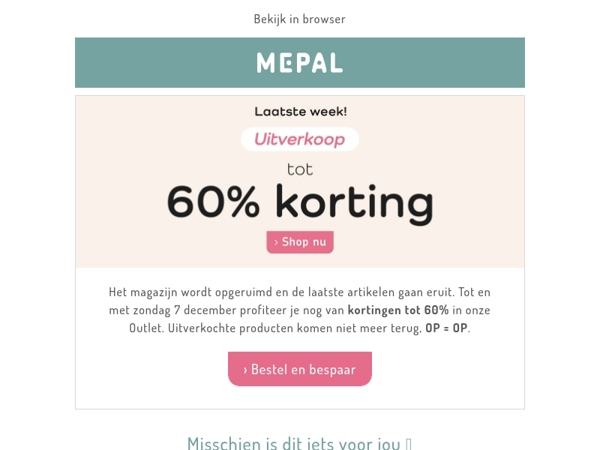 OPRUIMING | Nog t/m zondag kortingen tot 60%!