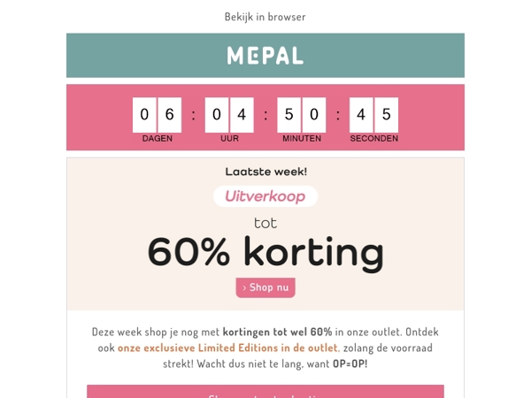 UITVERKOOP | Nog 1 week tot 60% korting