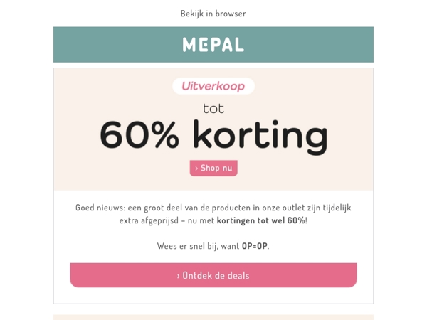 UITVERKOOP | Tot 60% korting in onze Outlet
