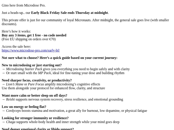 Final Hours: Microdosing Essentials | Buy 3, Get 1 Free