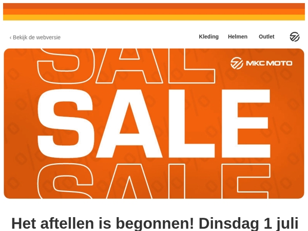 De summerdeals starten dinsdag bij MKC Moto!
