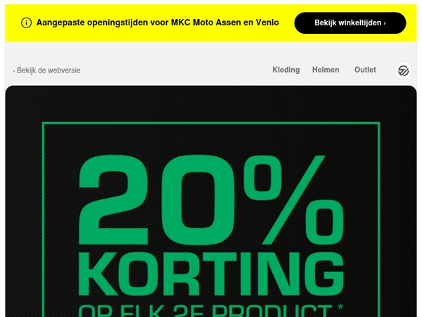 20% korting. Gewoon omdat het kan.