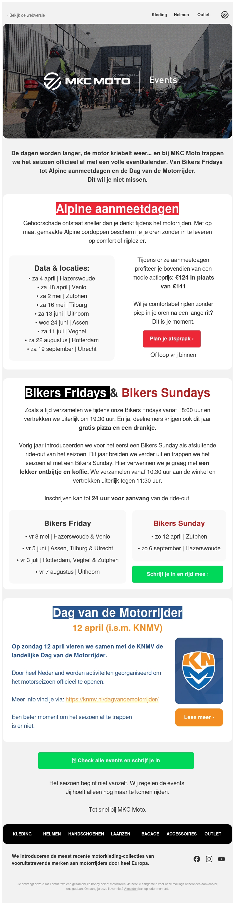 Het motorseizoen start bij MKC Moto Het motorseizoen start bij MKC Moto