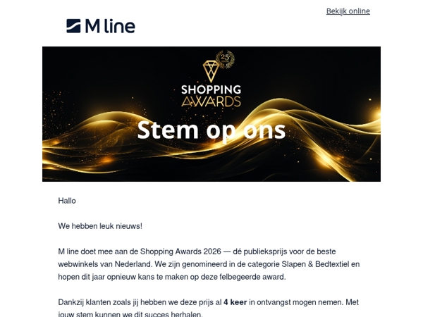 Stem op M line | Shopping Awards