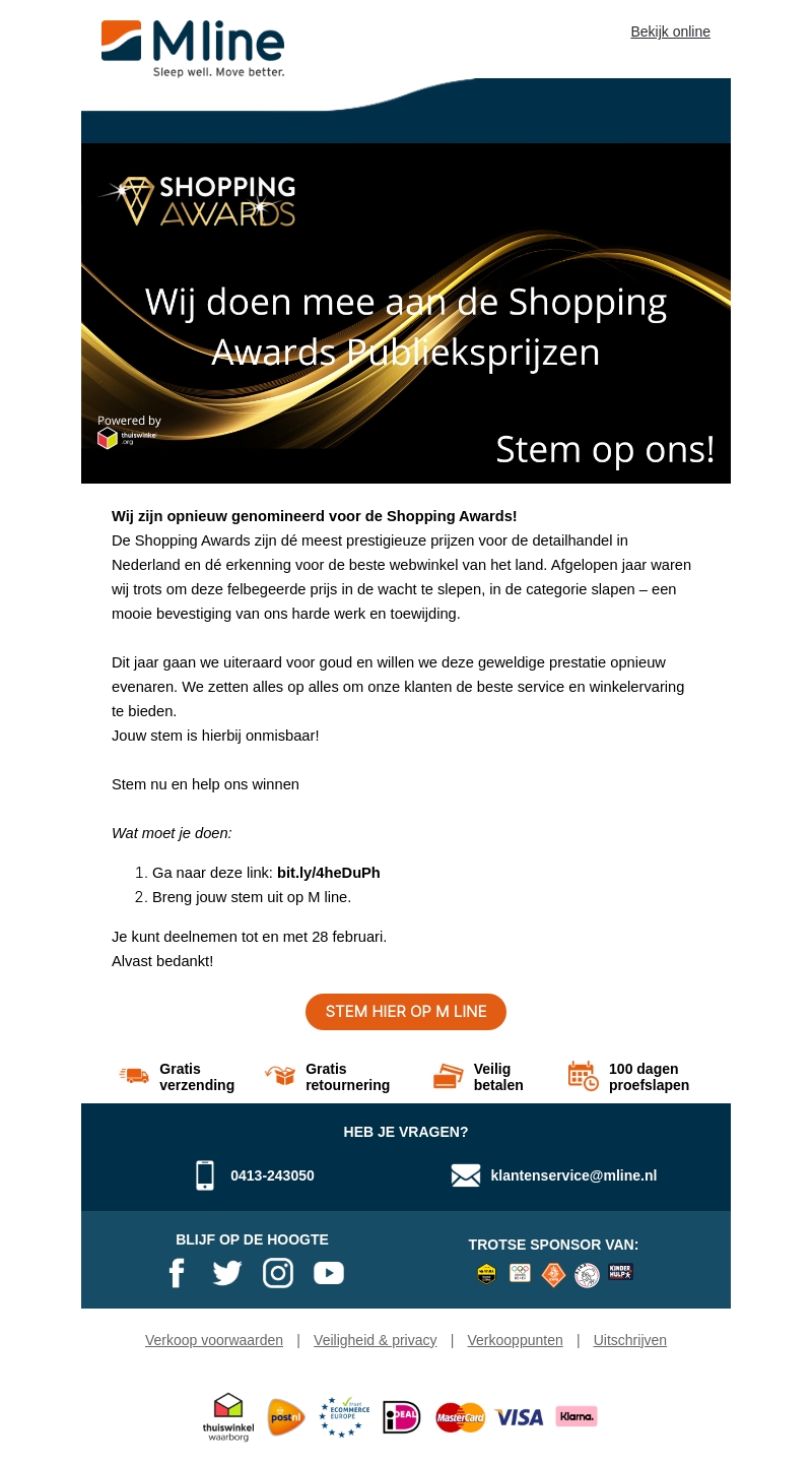 Stem vandaag op M line en help ons aan de overwinning! Stem vandaag op M line en help ons aan de overwinning!
