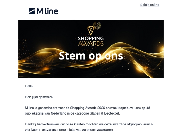 Reminder - Stem op M line | Shopping Awards