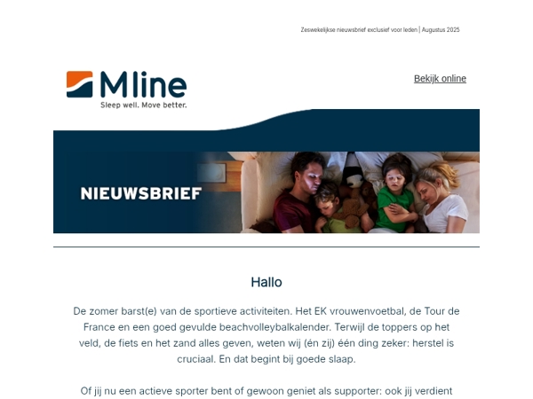 MEMBERCLUB | Slaap als een kampioen