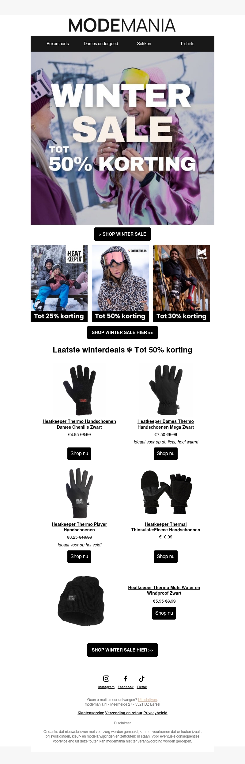 ❄️ Winter Sale bij Modemania – tot wel 50% korting ❄️ Winter Sale bij Modemania – tot wel 50% korting