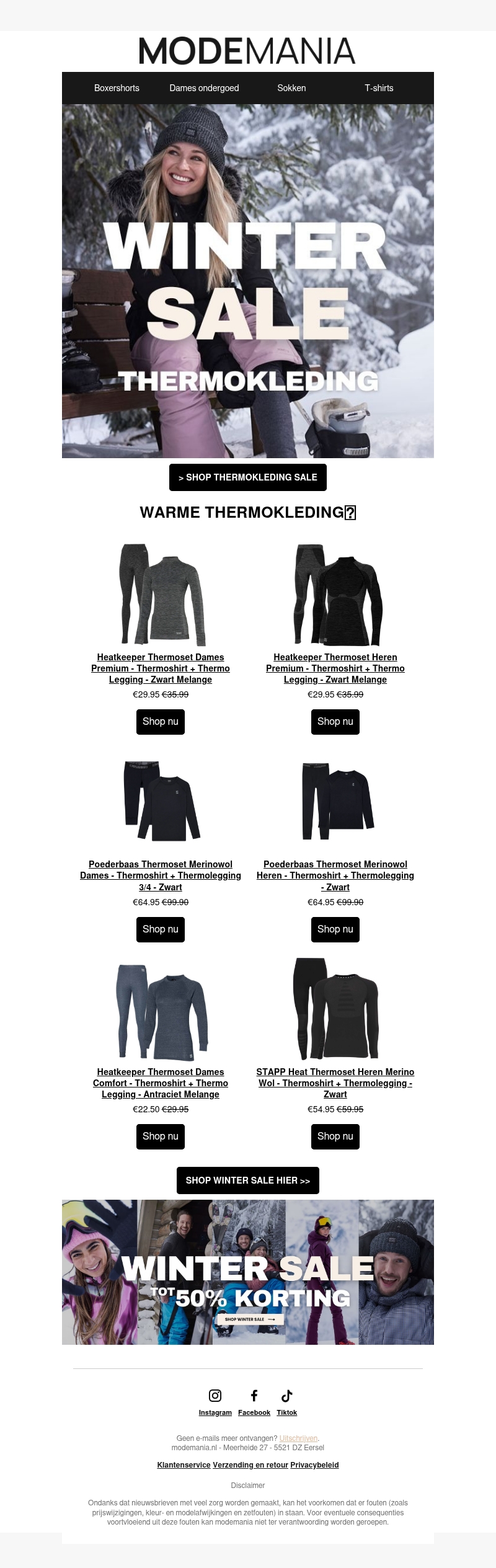 Blijf warm ❄️ Thermokleding in de Winter Sale Blijf warm ❄️ Thermokleding in de Winter Sale