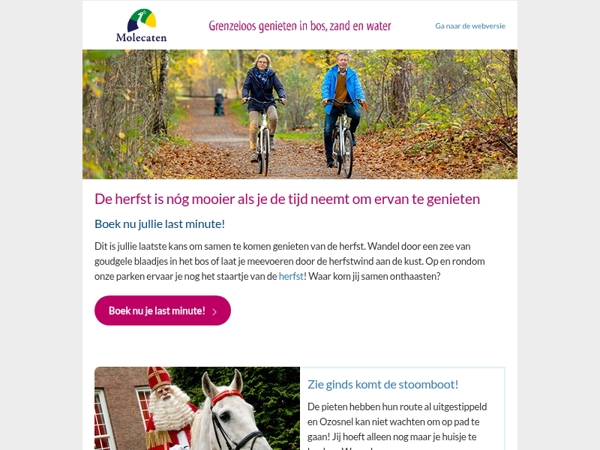 Last minute weg in de herfst • Welkom bij Molecaten