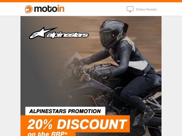 20% discount on Alpinestars products!