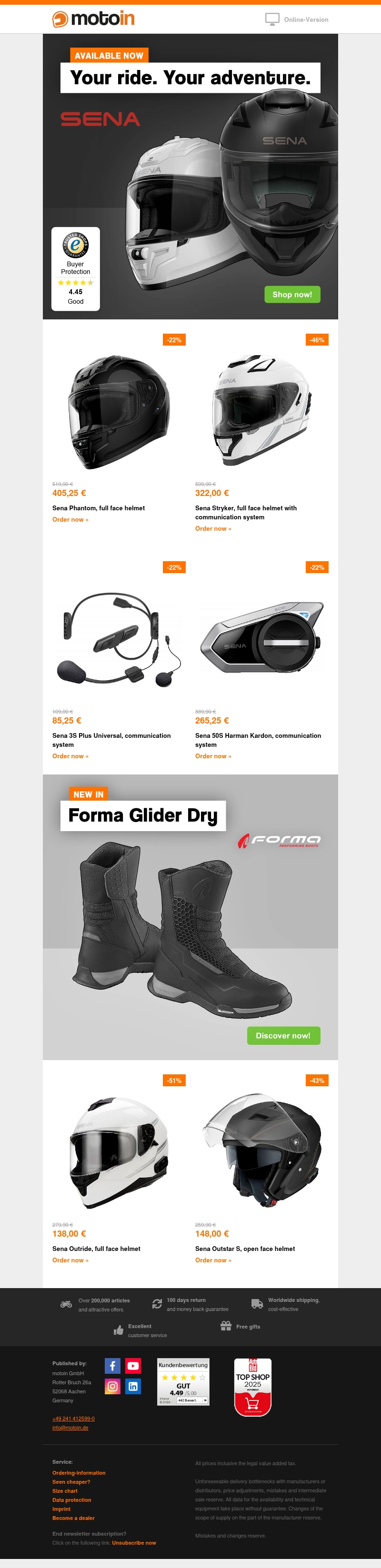 Sena on sale at motoin ποΈ Sena on sale at motoin ποΈ
