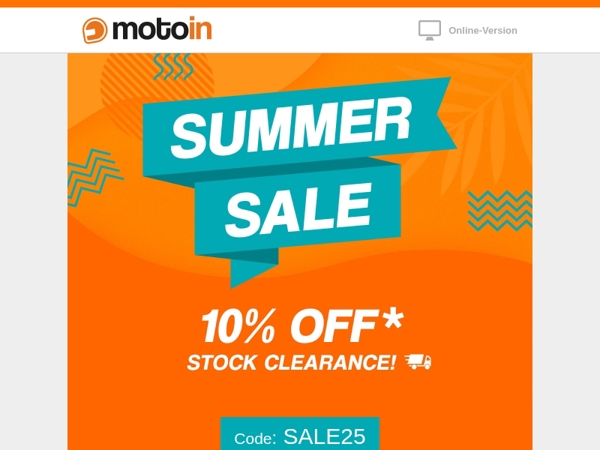 Summer sale starts: 10% discount on in-stock items!