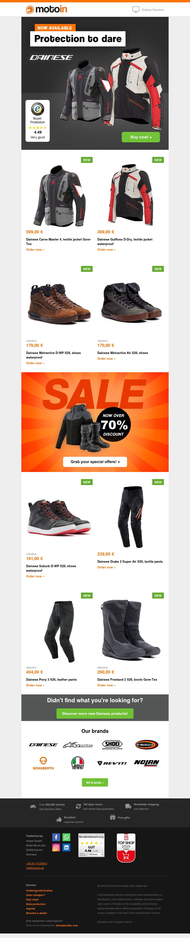 π Discover now: Latest Dainese products! π Discover now: Latest Dainese products!