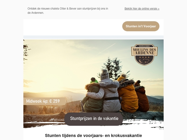 Voorjaars- & krokusvakantie € 189 Midweek & Weekend