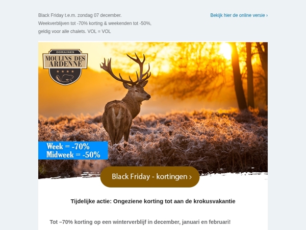 Black Friday: tot -70% bij ons in Hotton & Rochefort🍁.