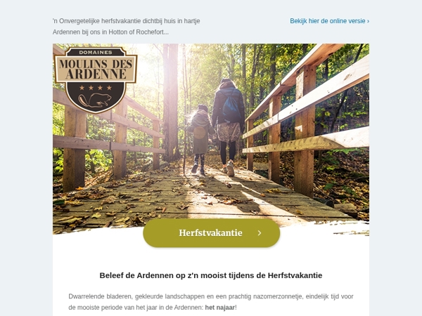 Laatste kans: Herfst in de Ardennen tot -30% korting bij ons in Hotton & Rochefort🍁.
