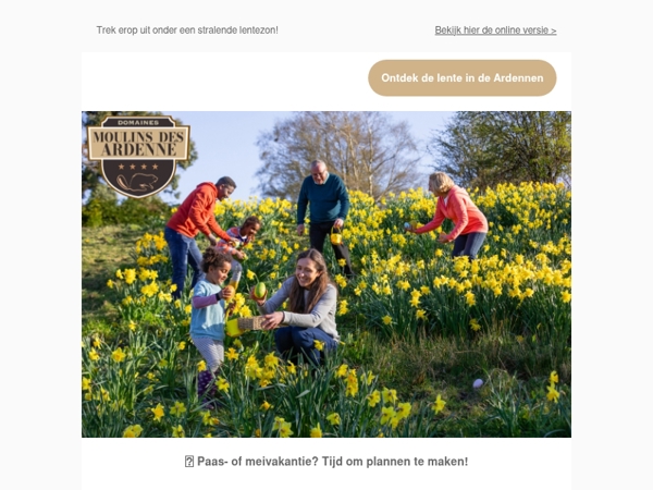 Nog geen plannen voor Pasen of mei?