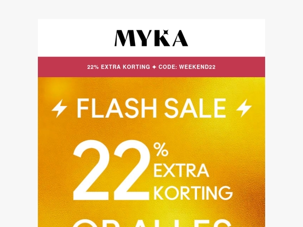 ⚡ FLASH SALE: 22% extra korting op ALLES