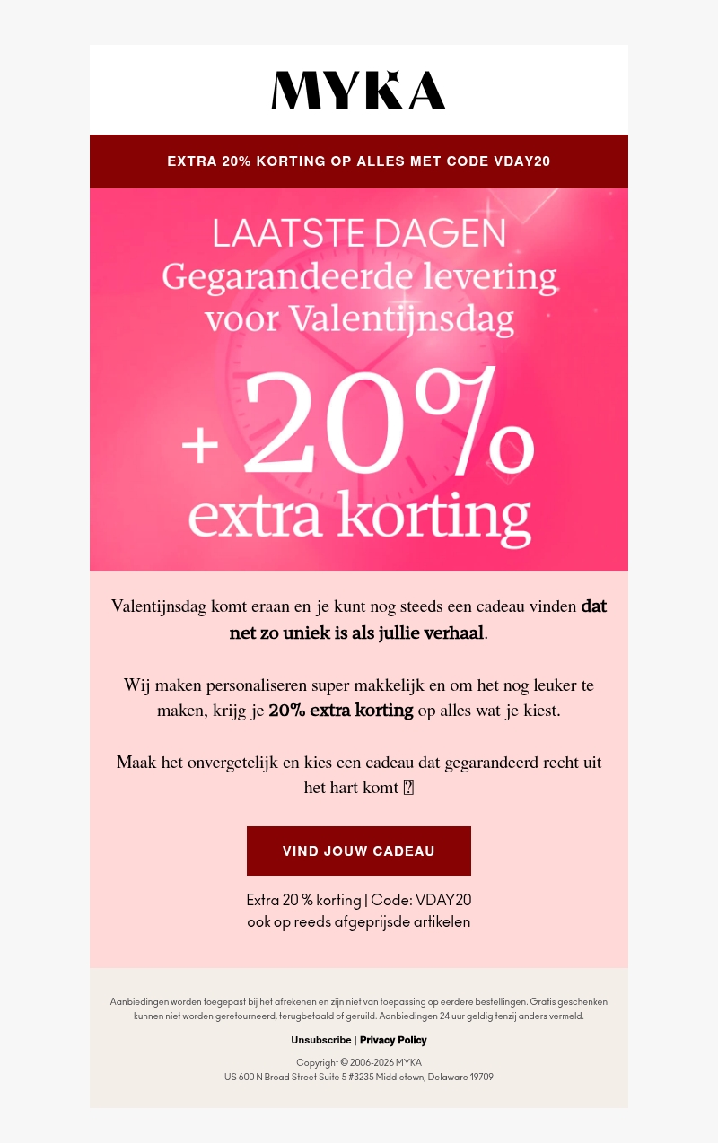 π Valentijnsdag: laatste dagen voor jouw cadeau π Valentijnsdag: laatste dagen voor jouw cadeau