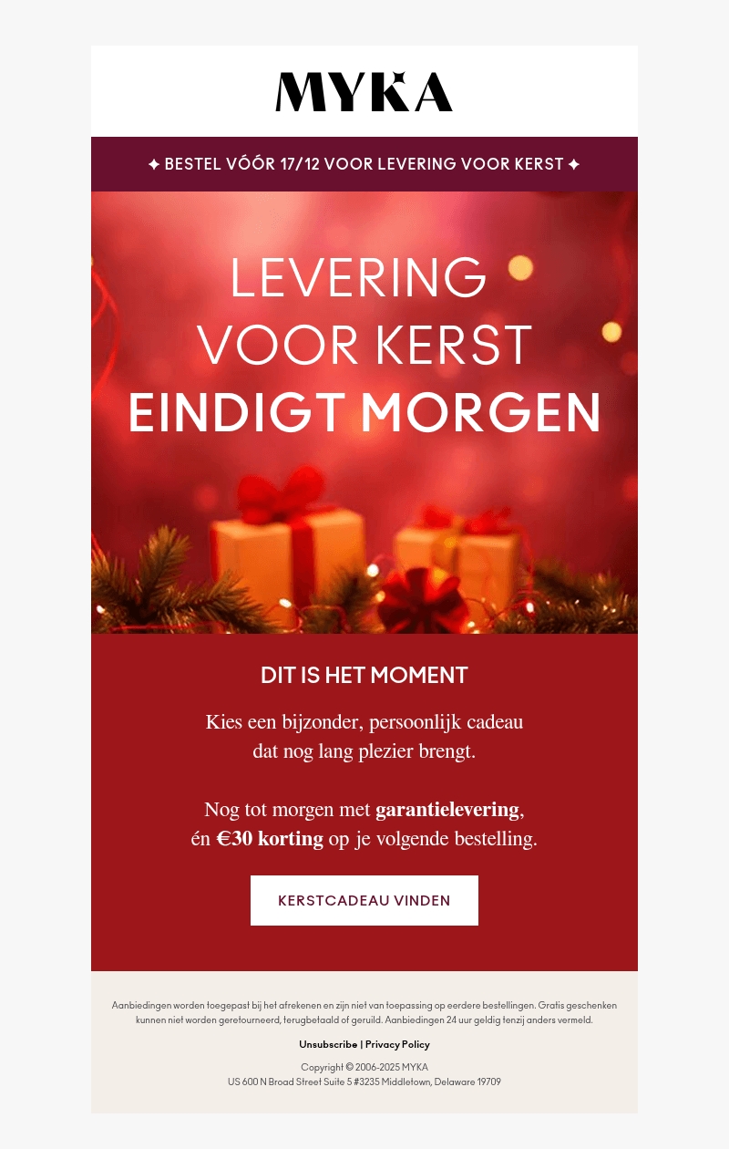 ๐ Laatste dag voor Kerstlevering ๐ Laatste dag voor Kerstlevering