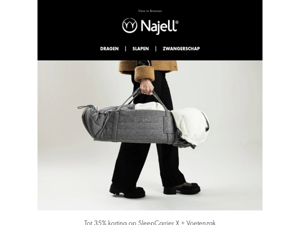 Tot 35% korting op SleepCarrier X + Voetenzak