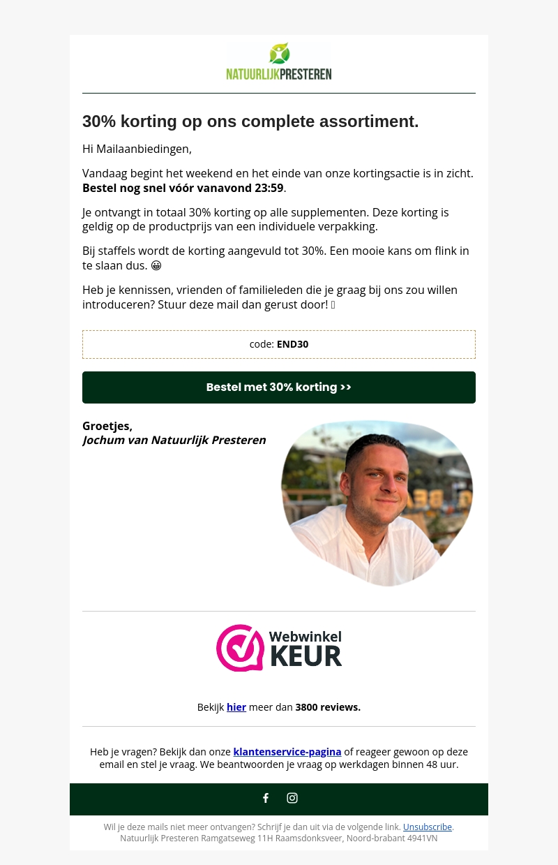 Laatste werkdag van de kortingsactie! 😱 Laatste werkdag van de kortingsactie! 😱