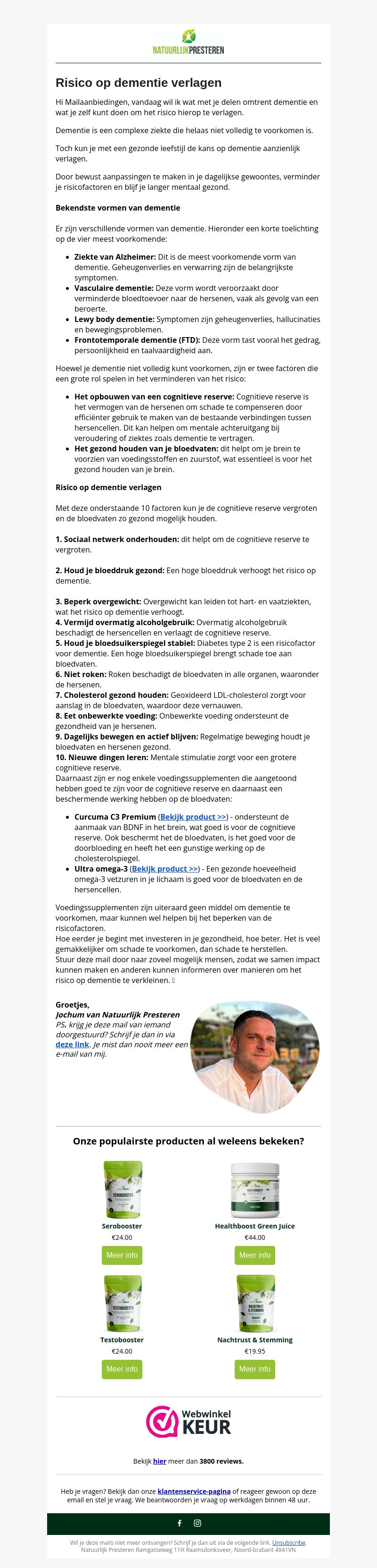 Risico op dementie verlagen met voeding en leefstijl π§ π± Risico op dementie verlagen met voeding en leefstijl π§ π±