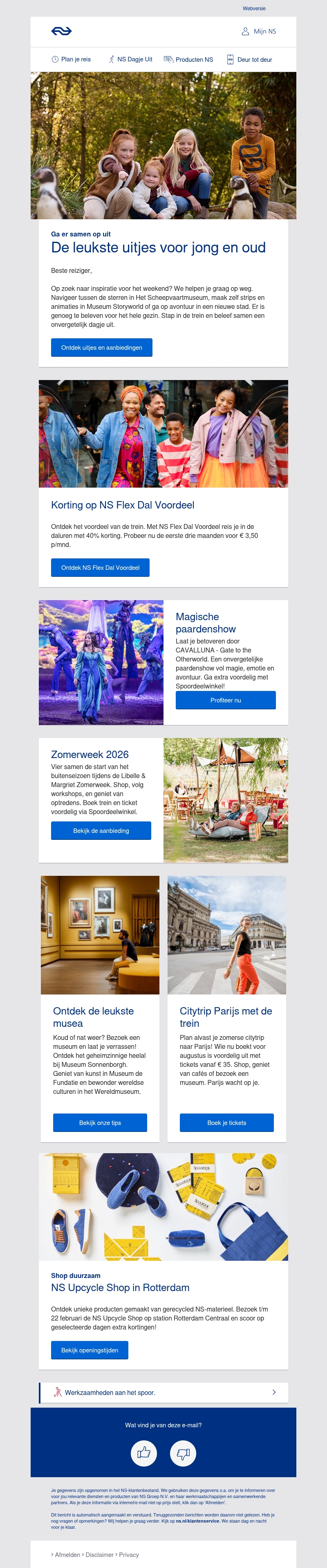 Stap in de trein en beleef een onvergetelijk dagje uit Stap in de trein en beleef een onvergetelijk dagje uit