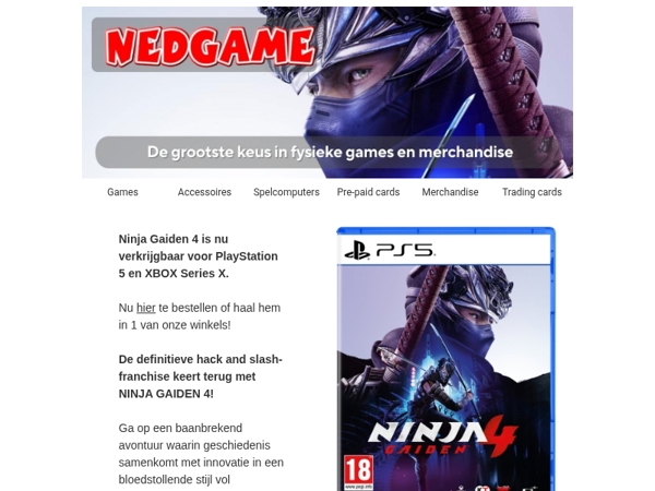 NU VERKRIJGBAAR: Ninja Gaiden 4 / PlayStation 5 EA Sports FC 26 Bundels​!