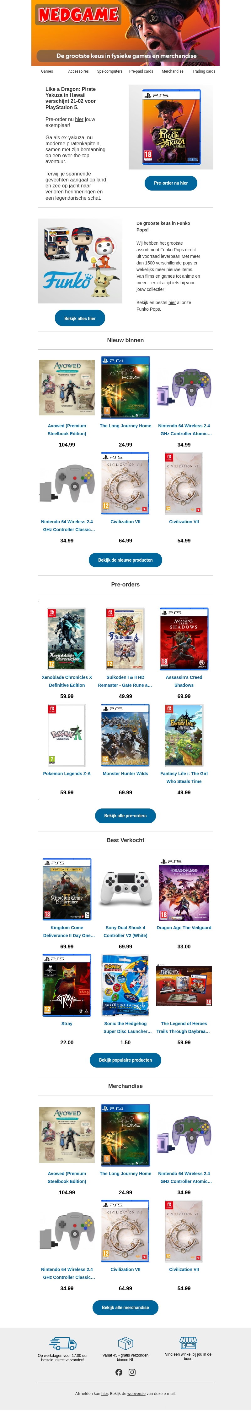 Deze week: Like a Dragon: Pirate Yakuza in Hawaii / De grooste keus in Funko Pops! Deze week: Like a Dragon: Pirate Yakuza in Hawaii / De grooste keus in Funko Pops!