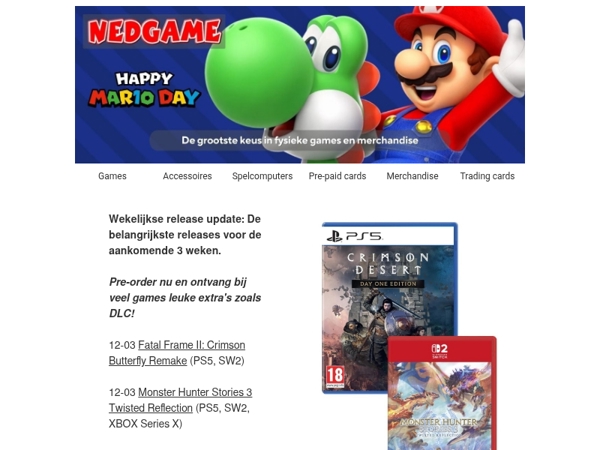 Bekijk de pre-orders voor de komende 3 weken / Vandaag is het MAR10 Day!