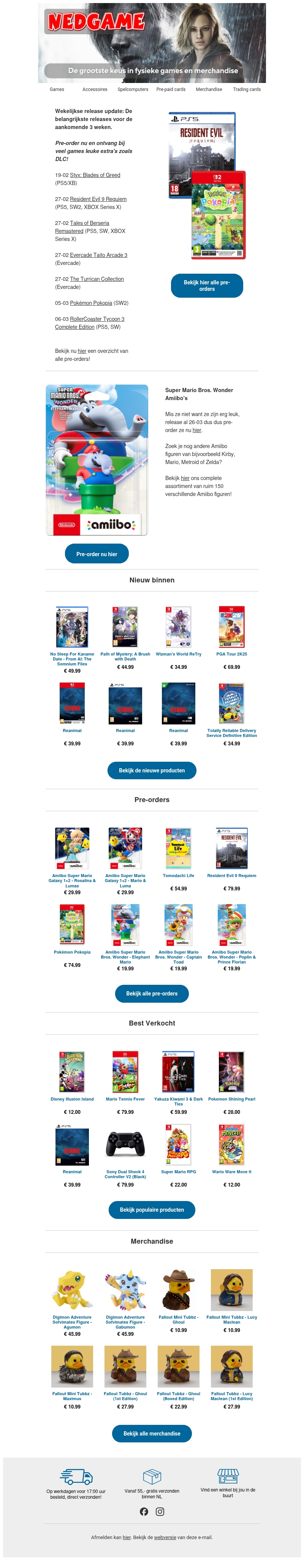 Bekijk de pre-orders voor de komende 3 weken / Super Mario Bros. Wonder Amiibo's Bekijk de pre-orders voor de komende 3 weken / Super Mario Bros. Wonder Amiibo's